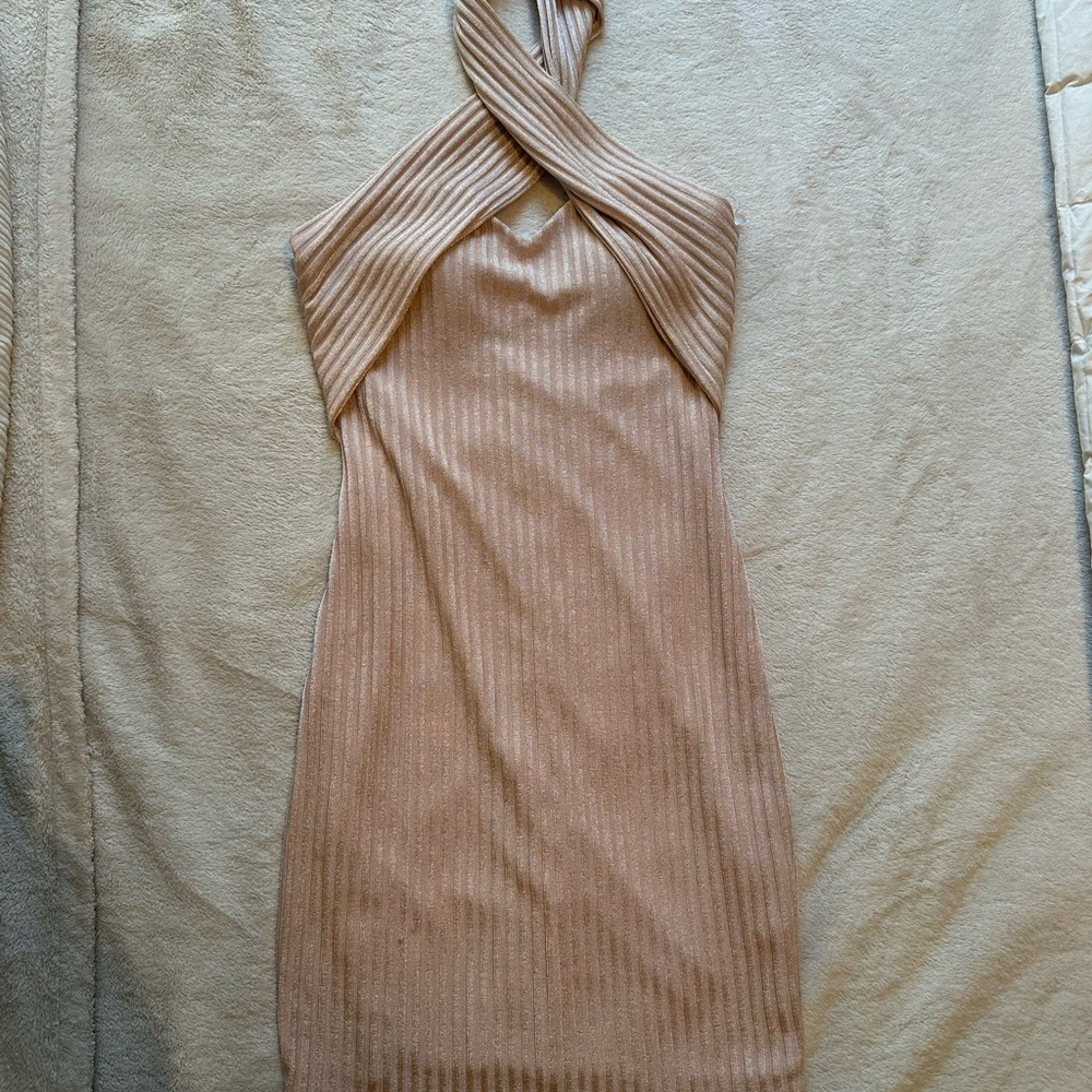 Light Pink Halter Mini Dress